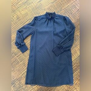 Draper James Navy Long Sleeve Swiss Dot Dress